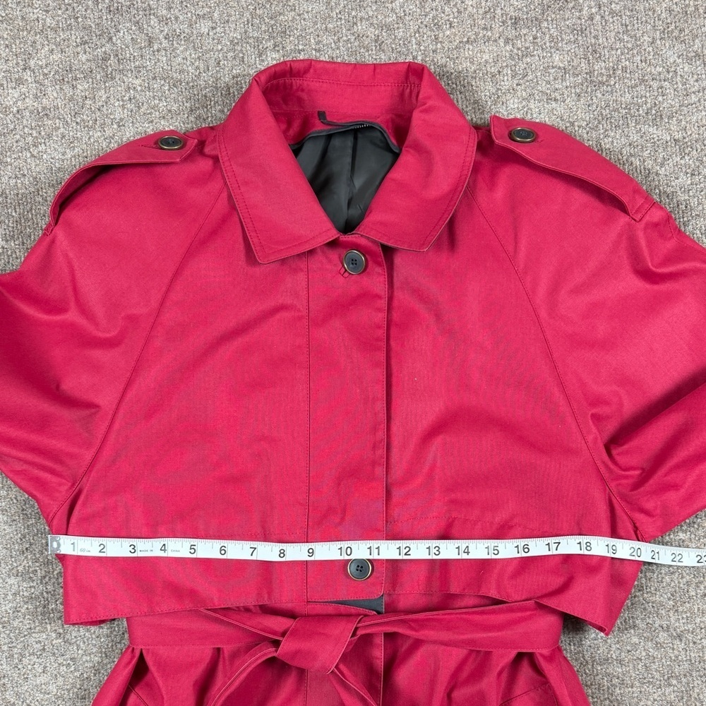 Vintage London Fog Pink Long Belted Trench Coat Women’s Size 14 L/XL Raincoat - Picture 10 of 10
